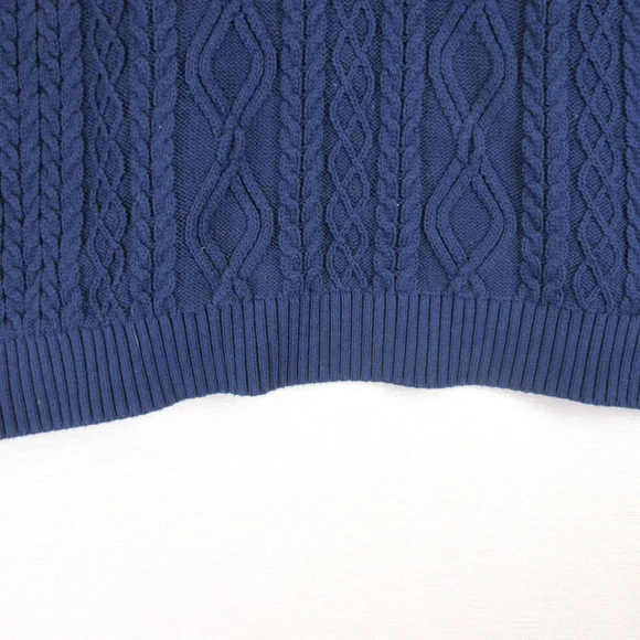 Lands' End Cable Knit Varsity Sweater Size 3X Cotton - Picture 6 of 15